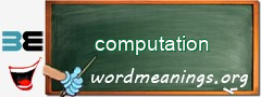 WordMeaning blackboard for computation